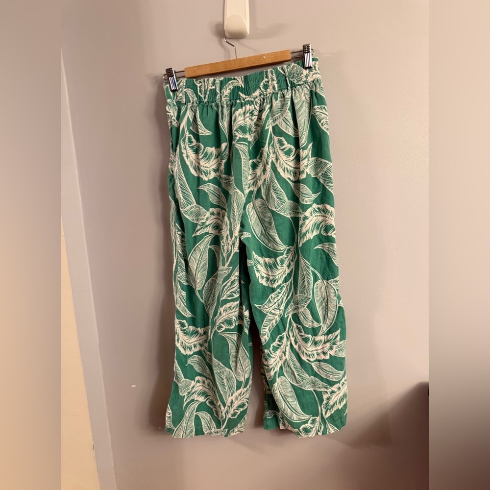 Rachel Zoe Green Tropical Linen Blend Wide Leg Pants – Size M - Picture 4 of 6